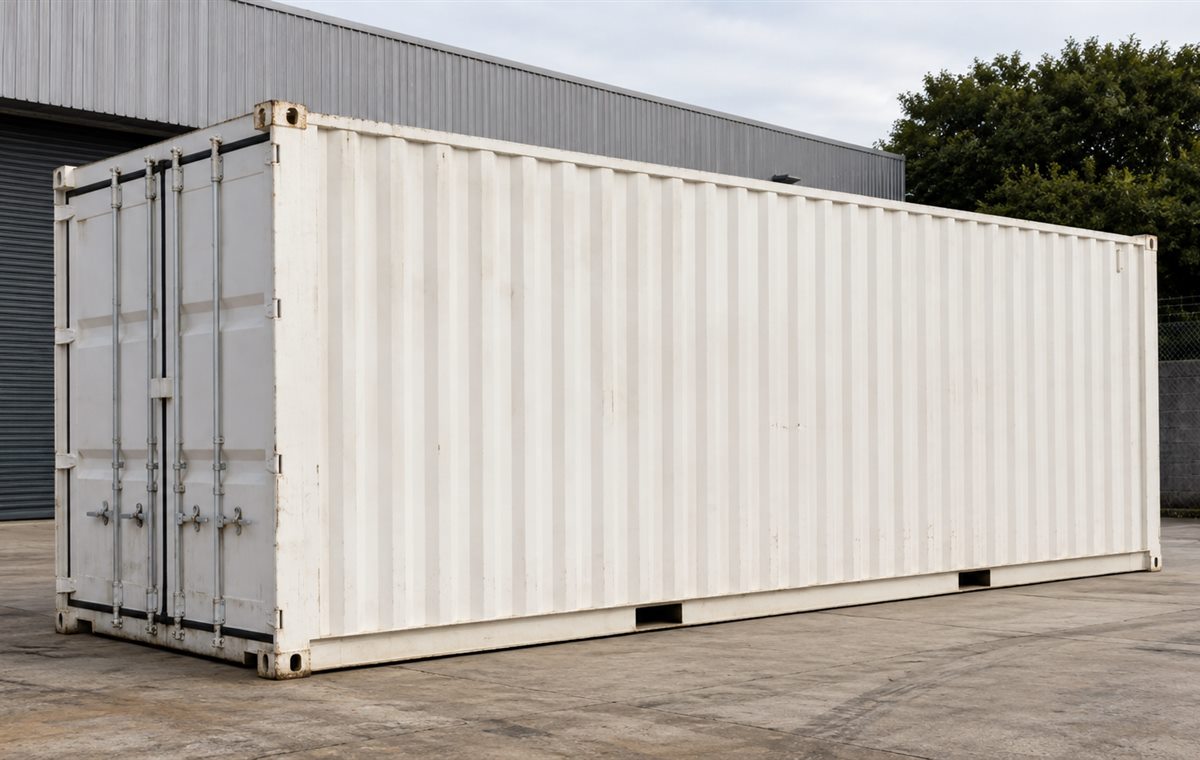 Container branco sem identidade visual