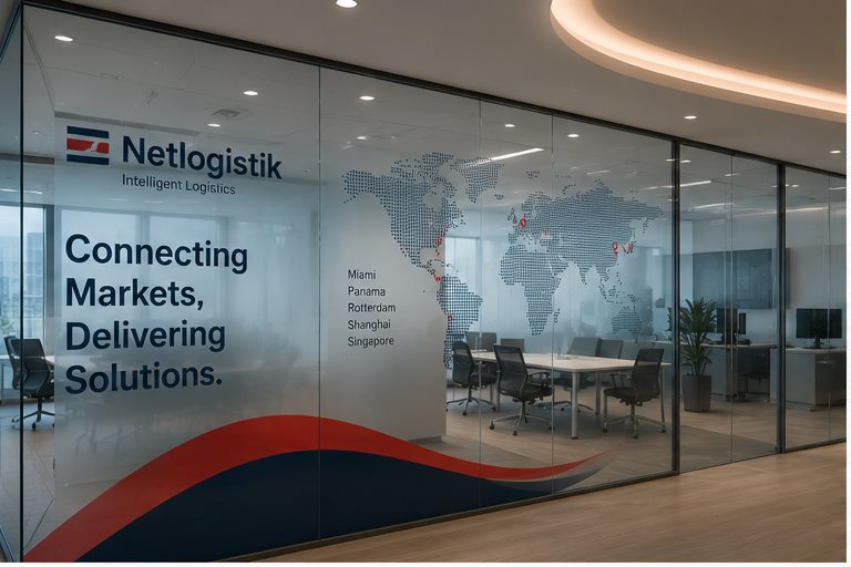 Ambiente corporativo com comunicação visual aplicada